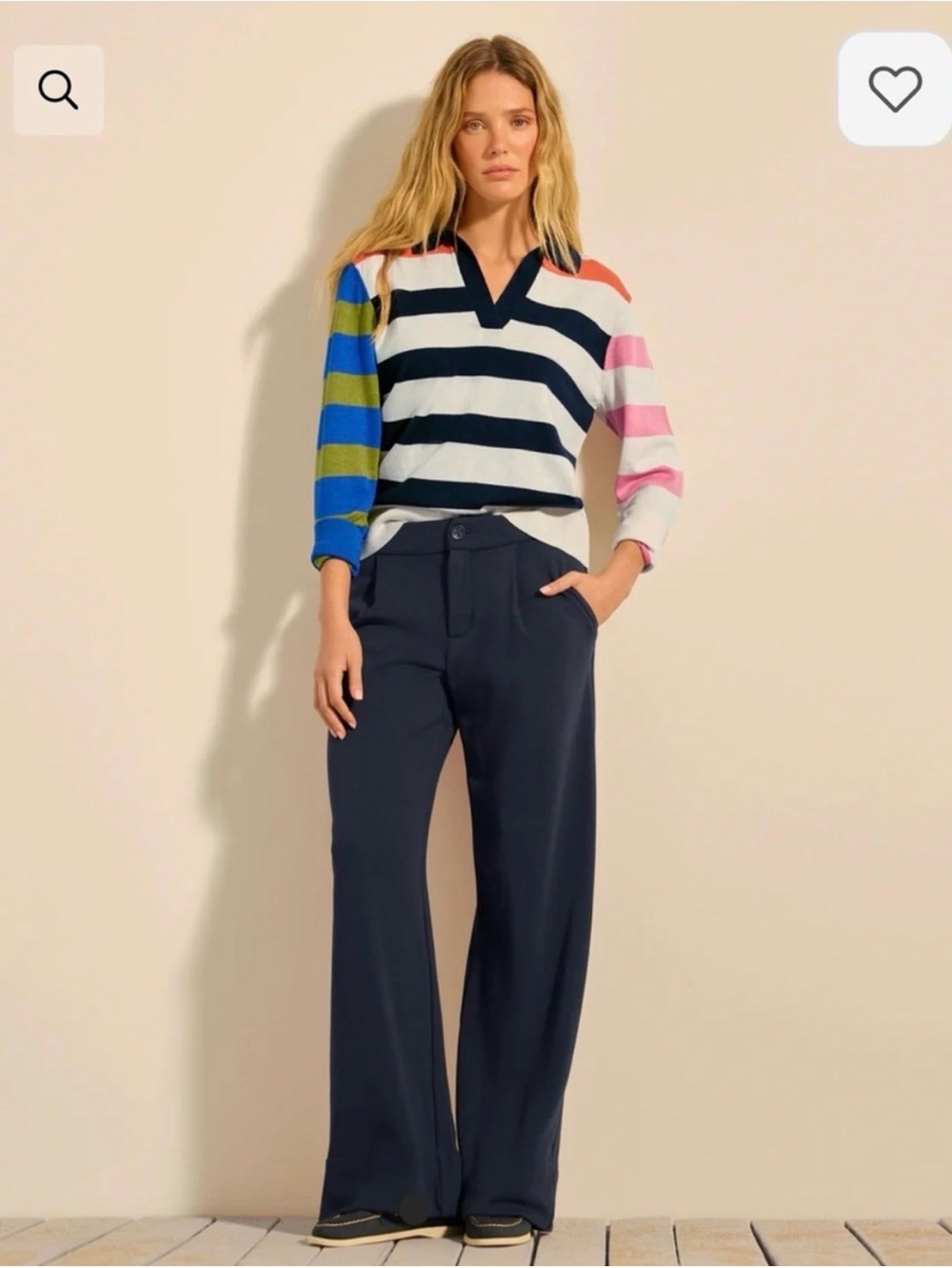 cabi Blake Trouser Classic Navy Size Large VGUC